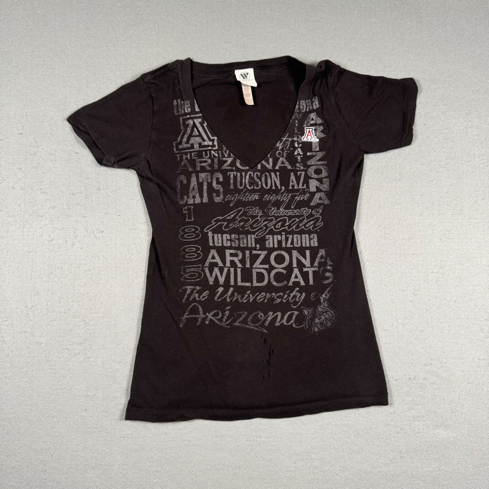 Wideworld Sportswear Arizona Wildcats T-Shirt Women L Black V-Neck Graphic Tee